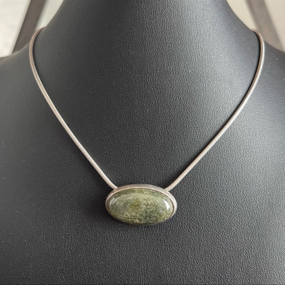 Esprit Sterling Silver Jasper Pendant Necklace